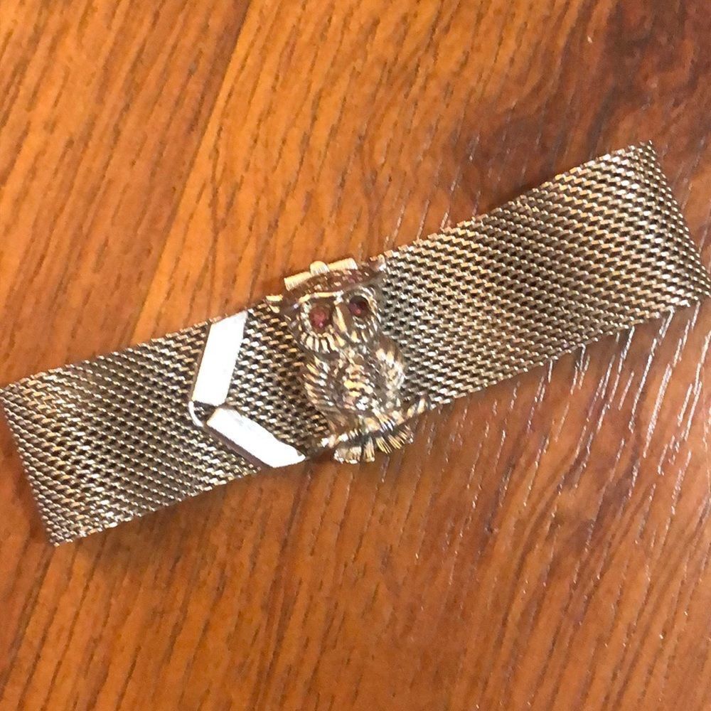 Sara Coventry Silver mesh owl bracelet